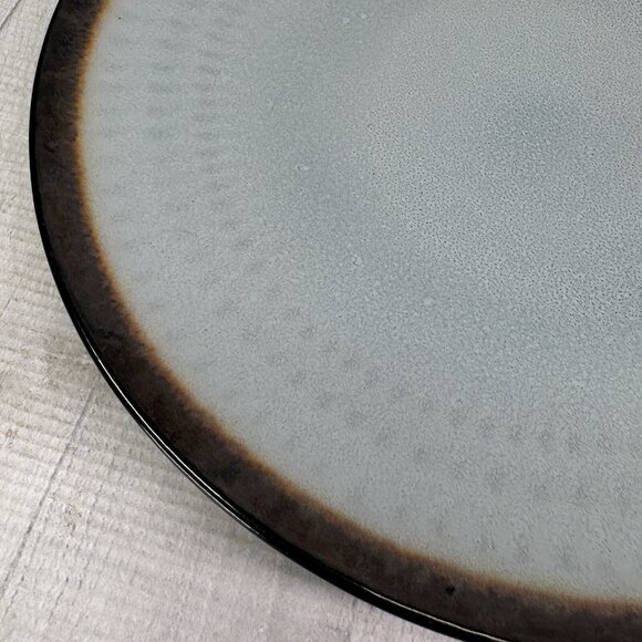 Food Network ANGELICA Light Blue Bronze Metallic Stoneware Dinner Plates Set 4 - Picture 12 of 16